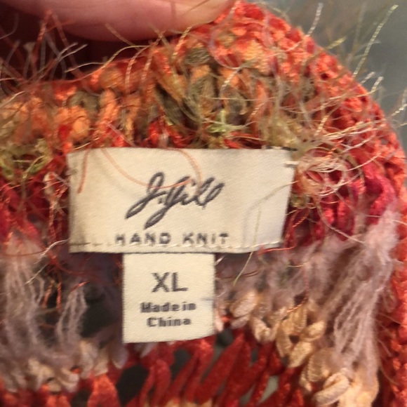 Beautiful Silk Designer Sweater by J. Jill Hand Knit Size XL - Picture 7 of 10